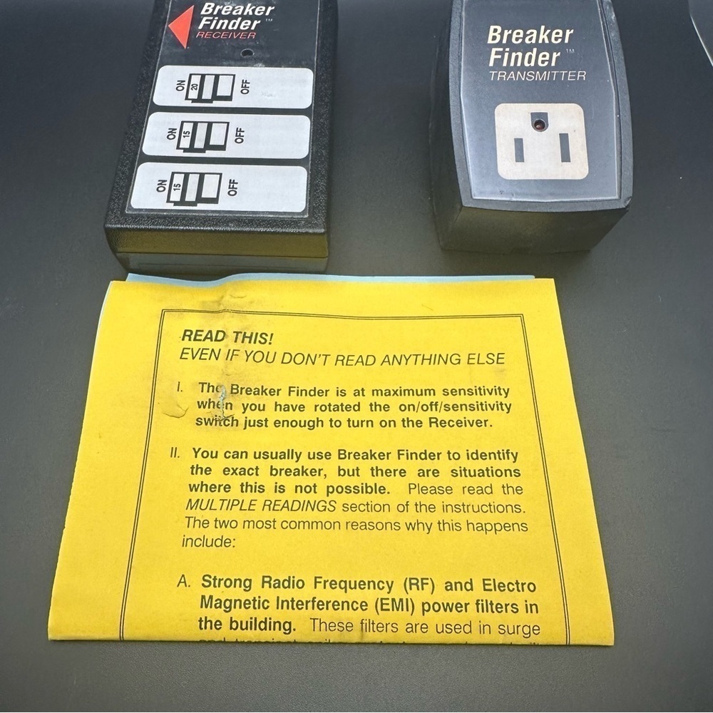Breaker Finder Transmitter & Receiver Circuit Breaker Locator Set